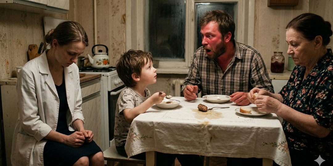 — Папа, а почему ты маме говоришь «молчи» а бабушке разрешаешь всё? Муж открыл рот