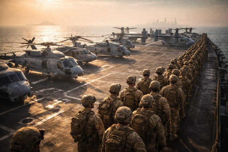    Американский десантный корабль USS Tripoli, переброшенный в Персидский залив, стал символом растущего напряжения.