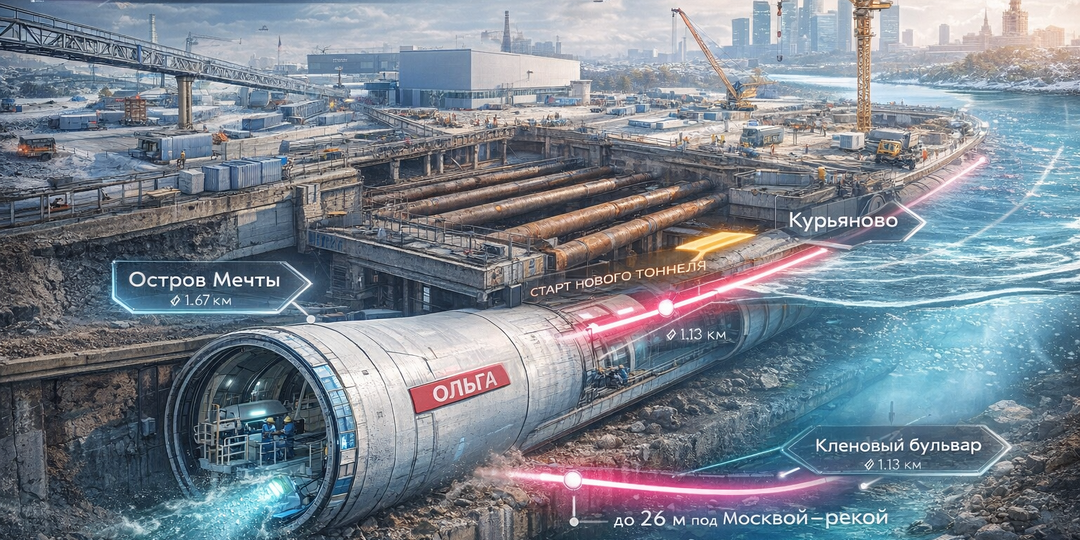 Под руслом Москвы-реки: Бирюлёвская линия метро прошла первый большой рубеж и сразу ушла дальше, к «Курьяново»