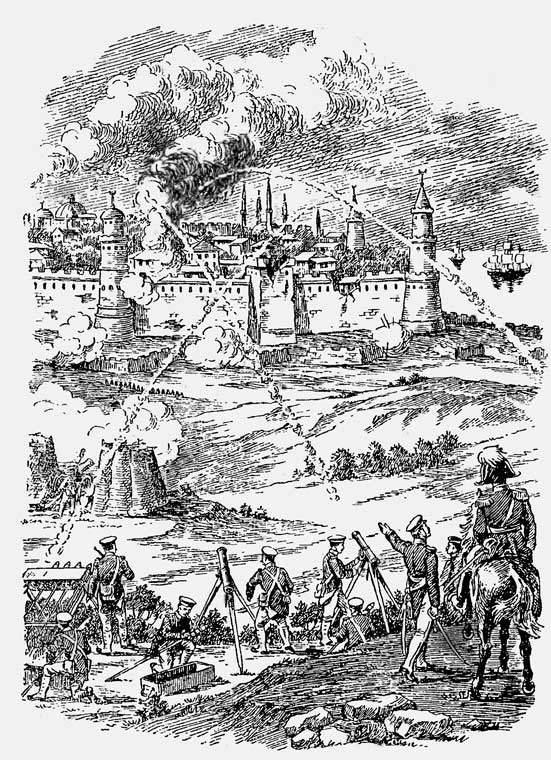 Обстрел ракетами крепости Вана. 1828 г.