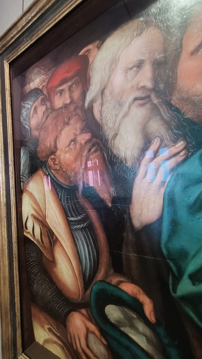 "Христос и прелюбодейка ".Лукас Кранах Младший. Замок Aschаffenburg. Бавария. Германия. Фото автора 