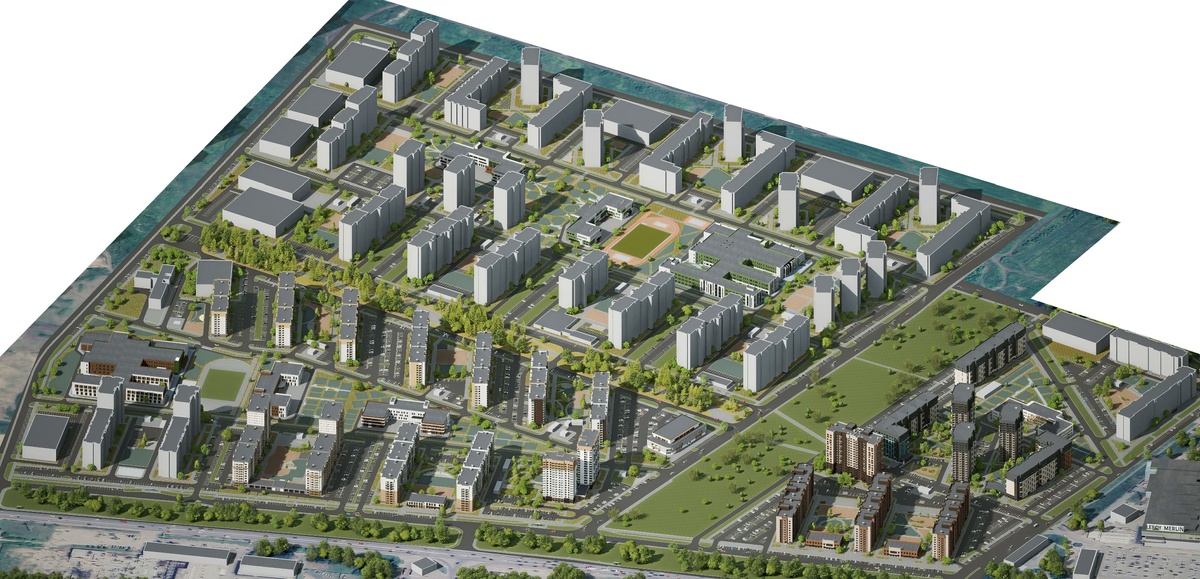 Проект застройки в новом микрорайоне Беарнаула у аэропорта