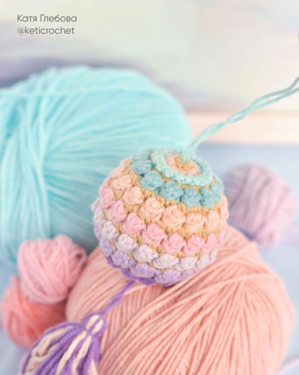 шар крючком, схема вязания