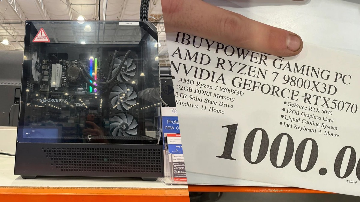    ПК iBuyPower с Ryzen 9800X3D и RTX 5070 продали за $1000