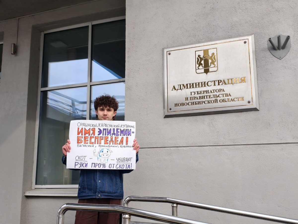 Пикет против забоя животных у офиса Губернатора