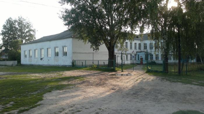 Здание школы в деревне Перкино