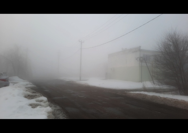 Моё фото. Вчера в семь утра такой туман у нас был 