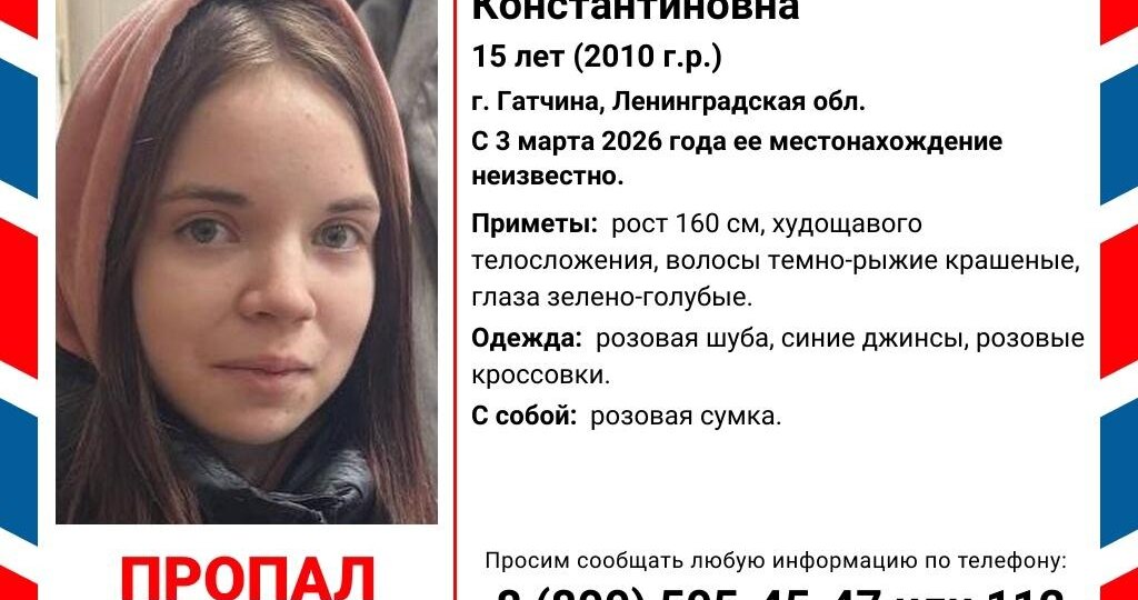 В Гатчине не могут найти 15-летнюю девочку