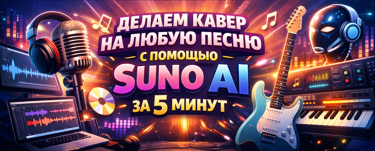 Узнай, как всего за 5 минут и 10 кредитов превратить легендарный хит Сектора Газа в современный трек с помощью нейросети. Полный гайд по Suno AI.