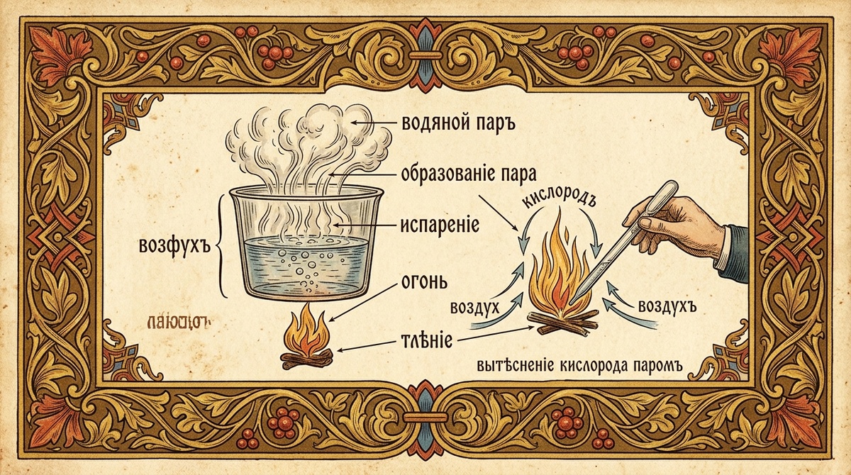 Пар вытесняет кислород - вот настоящая причина