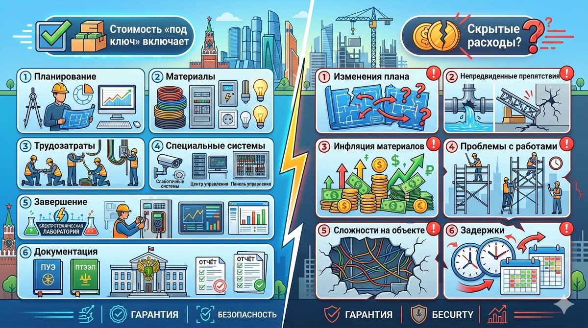 Что входит в стоимость электромонтажа «под ключ»: прозрачная смета и скрытые расходы