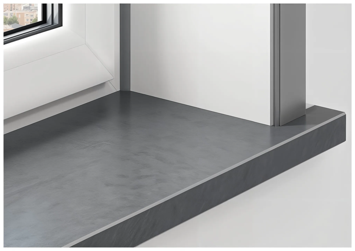 Подоконник из серого керамогранита