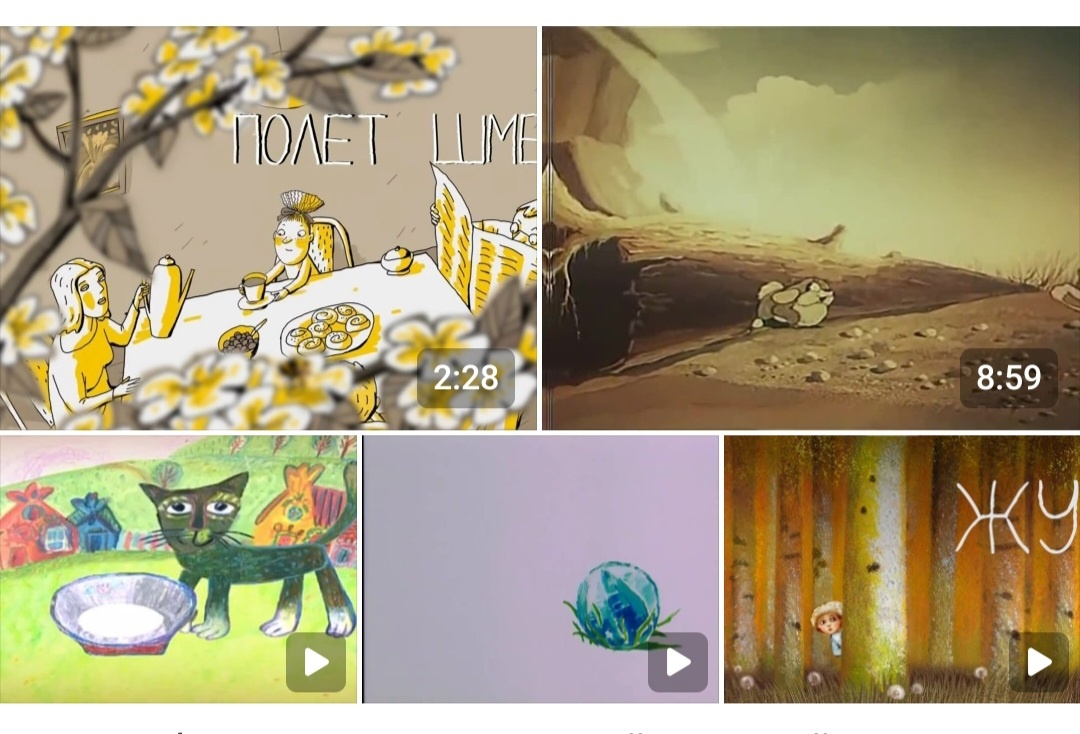 Кадры из м/ф "Полет шмеля", "Жук" (Студия М.И.Р.), "Весенние мелодии" (Союзмультфильм), "Прелюдии" (Польша, 1990), "Круглый год" (МетрономФильм)