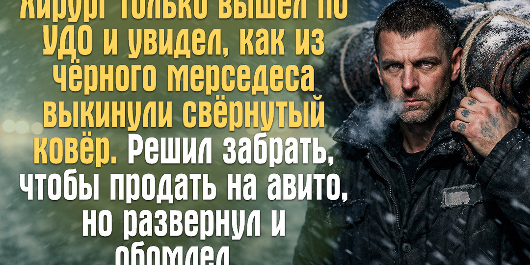 Хирург только вышел по УДО и увидел, как из чёрного мерседеса выкинули свёрнутый ковёр.