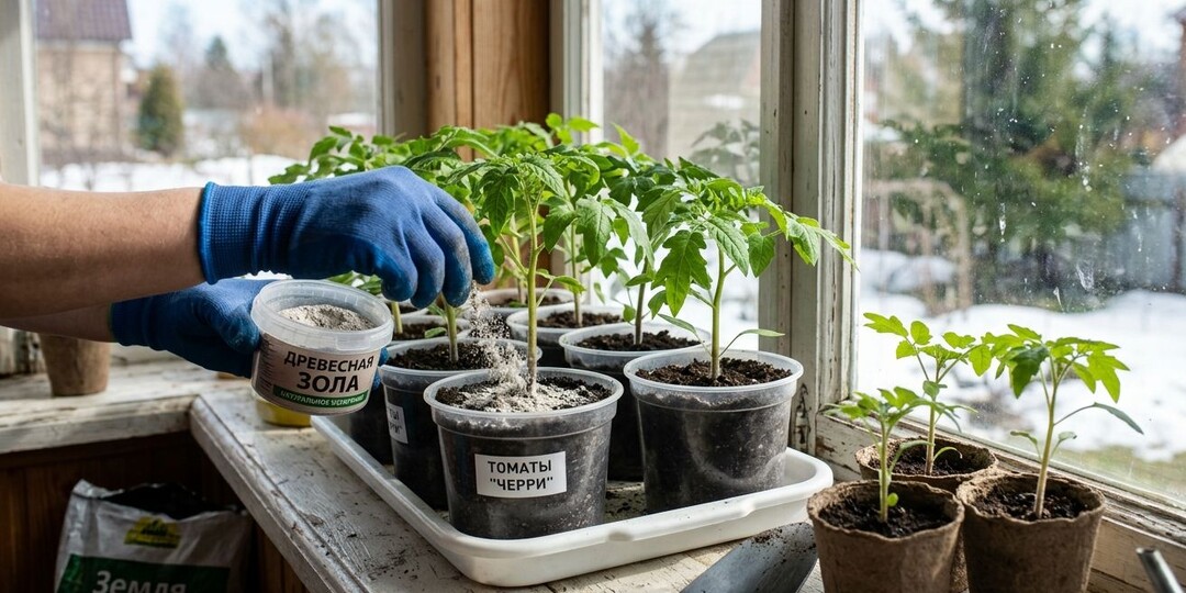 Древесная зола - главный секрет крепкой рассады на окне.