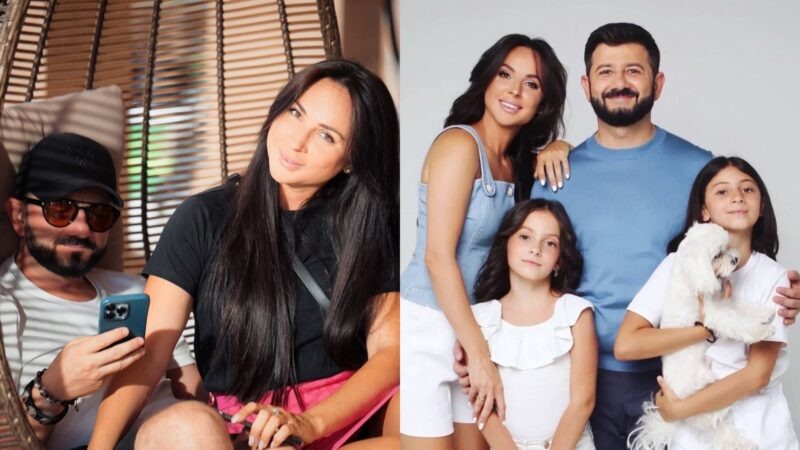    Михаил Галустян с бывшей супругой Викторией и дочерьми Эстеллой и Элиной.