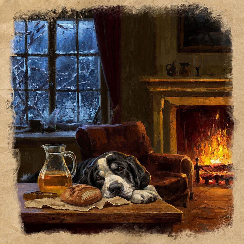 Здесь всегда тепло, есть коньяк и пёс-философ. Остальное — просто ветер за окном