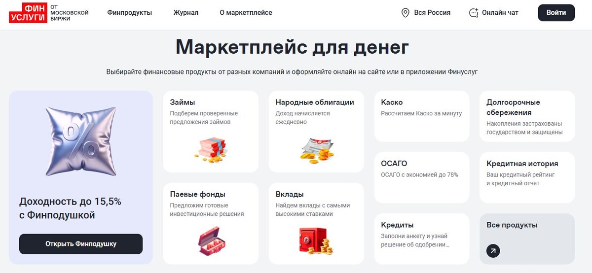 Главная страница сайта Финуслуги