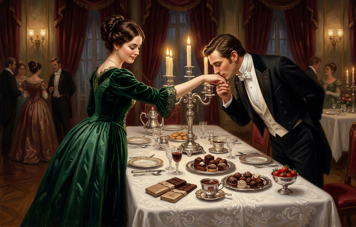 "Счастливый шоколад, который, путешествуя по миру в лучах женских улыбок, находит смерть в восхитительном, нежном поцелуе на губах женщины". — Жан Антельм Брилья-Саварен