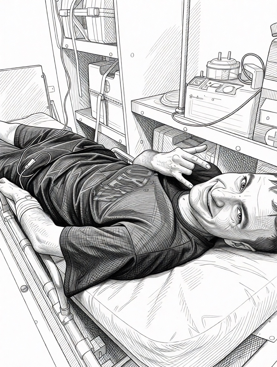 Это я в скорой на свой день рождения. 35 стукнуло. 