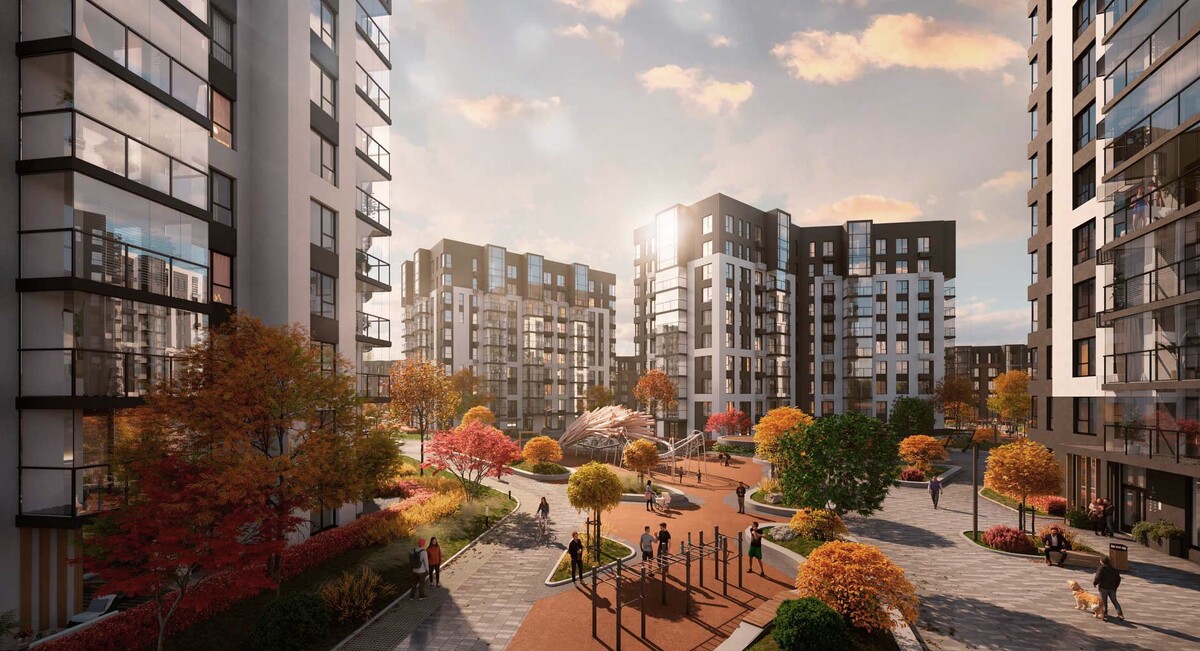 Рендер ЖК "Таланты"  г. Тула. Внутренний двор.