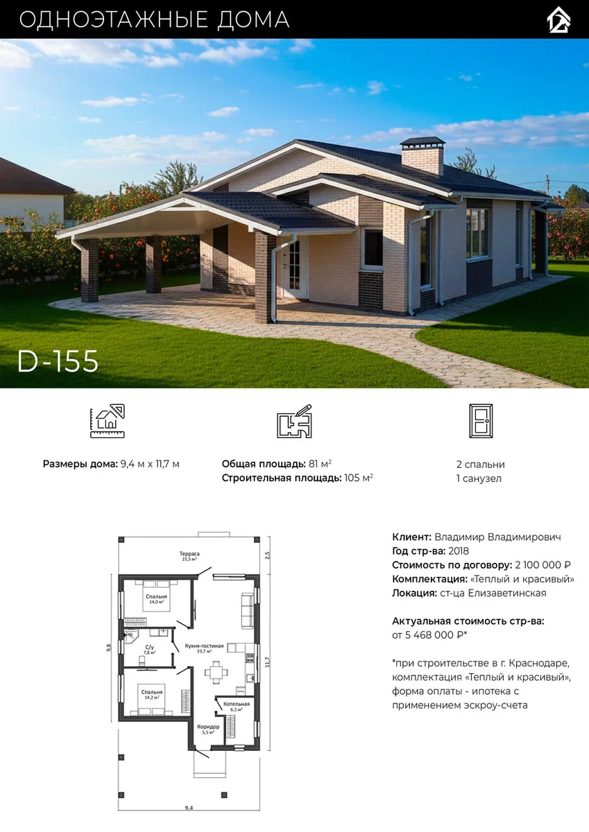 Страница из каталога СК "Домовой" Д-155