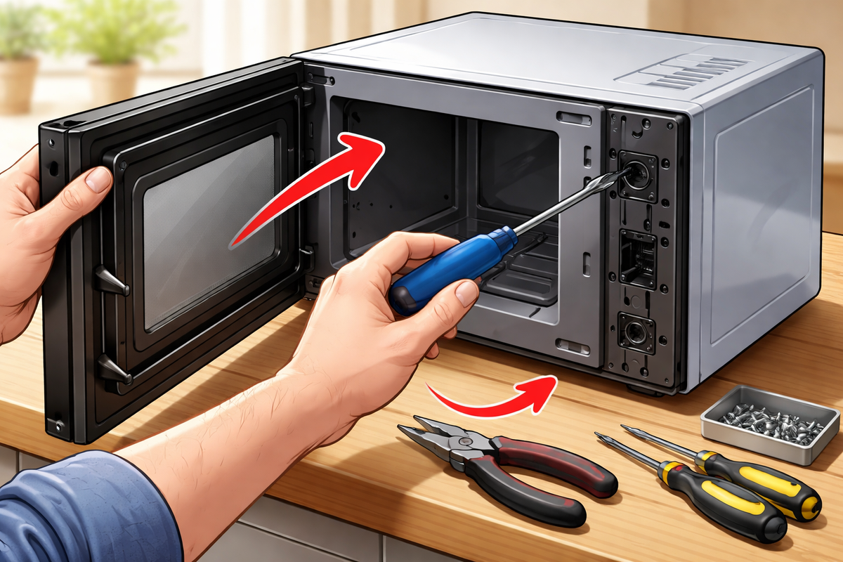 Как разобрать дверь в микроволновке Samsung