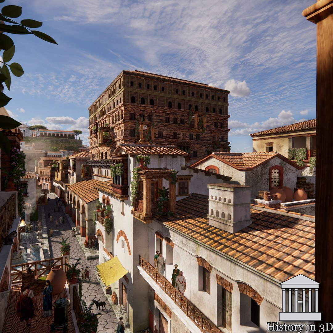 Цифровая реконструкция Инсулы Феликла, созданая проектом «Rome in 3D».