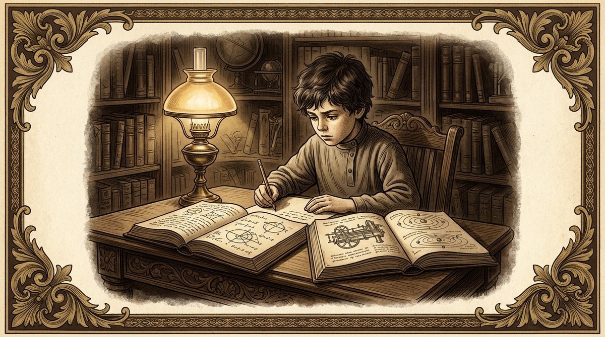 Мальчик над задачами из «Занимательной физики» - так начинается любовь к науке