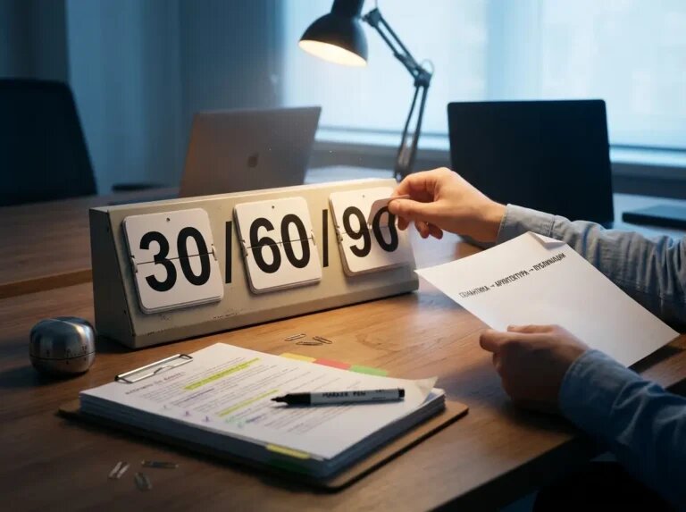    Переключение этапа плана 30/60/90 в системе управления контентом. "Kontenium"