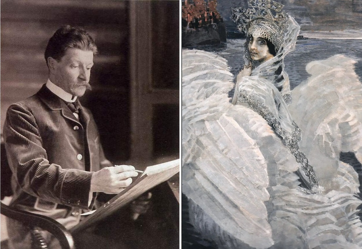 М. А. Врубель за работой. Фотография 1898 года