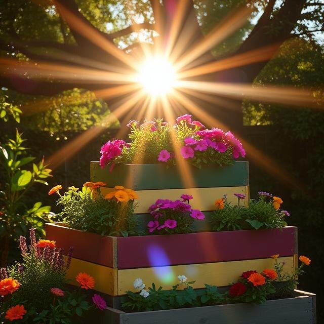 Вариант многоярусной клумбы