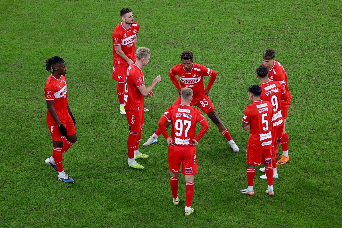 Футболисты "Спартака" во время матча с "Динамо" в Кубке России. Фото ФК Спартак 