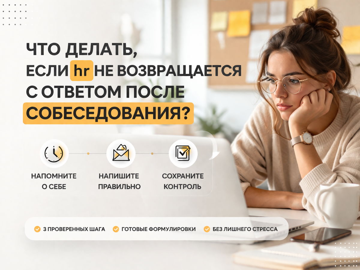 Что делать, если hr не возвращается с ответом после собеседования?