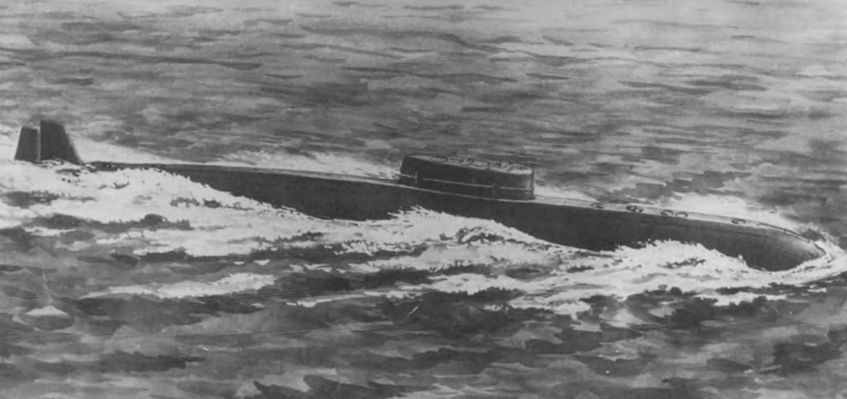 Атомная подводная лодка проекта 661 (проектное представление), рисунок