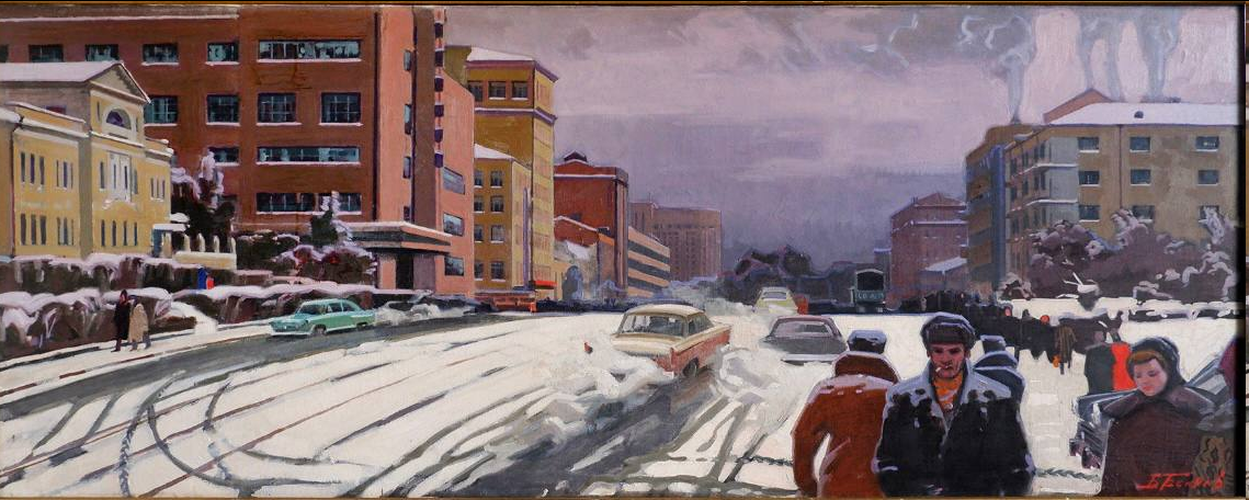 Виталий Беляев. «Проспект Ленина зимой». 1959