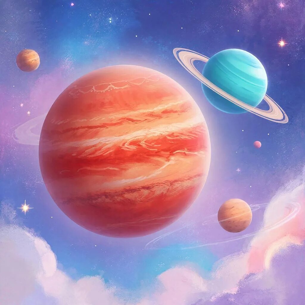 Планеты. Иллюстрация сгенерирована нейросетью