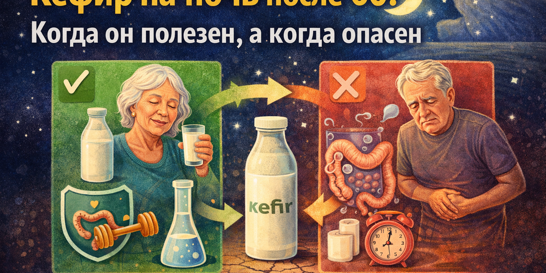 Кефир на ночь после 60: когда он полезен, а когда опасен?