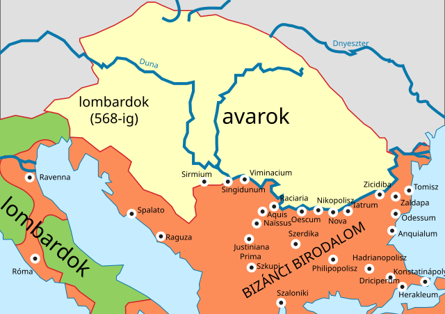 Историческая карта Балкан примерно 582-612 гг. н.э. Фото из свободных источников в Интернете.