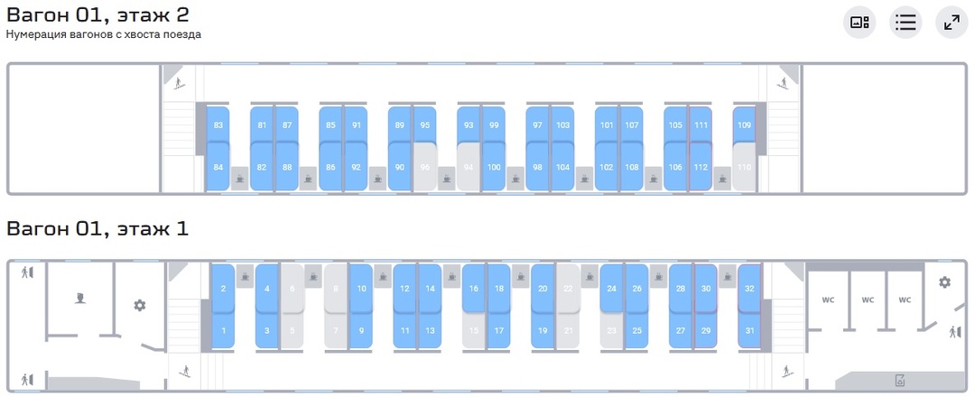 Какие места выбрать в 2-этажном вагоне? Советы для комфортной езды.