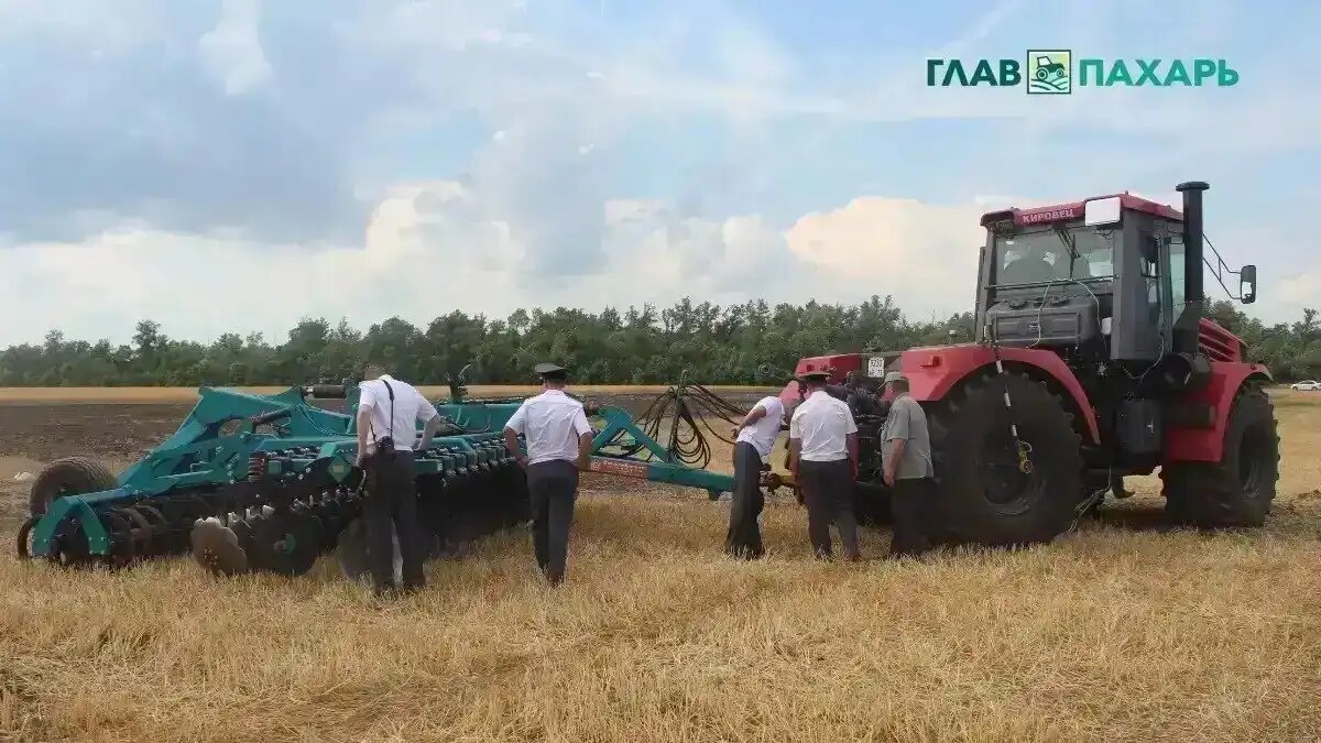 Фото: © Артем Борисов / «ГлавПахарь» / Glavpahar.ru
Сотрудники Гостехнадзора у сельхозтехники в поле (фото иллюстративное)