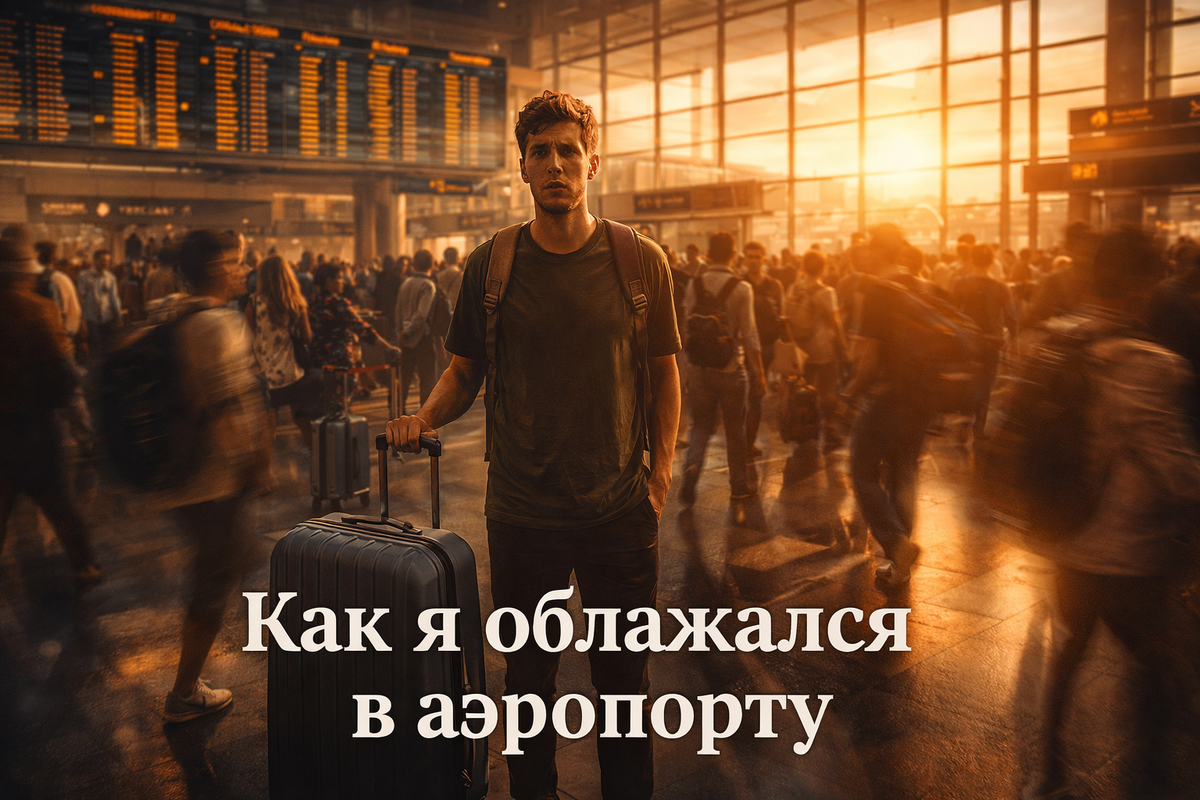 Обложка статьи о моих ошибках в аэропорту при первом путешествии в другую страну.