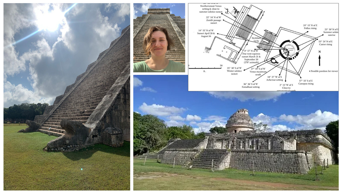 Чичен-Ица. Пирамида Кукулькана и обсерватория Эль-Караколь.