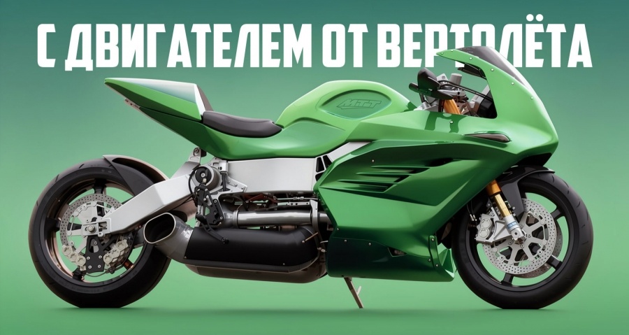 Уникальный мотоцикл с мотором от вертолёта, и его можно купить!