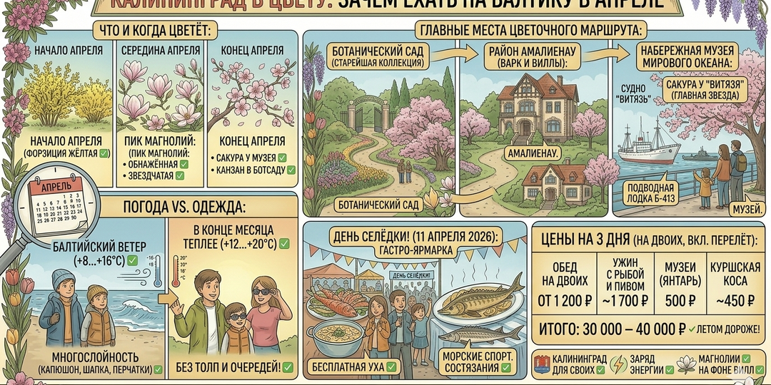 Калининград в цвету: Зачем ехать на Балтику в апреле