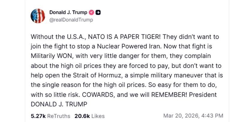 Скриншот поста Дональда Трампа в Truth Social
Фото:
Truth Social