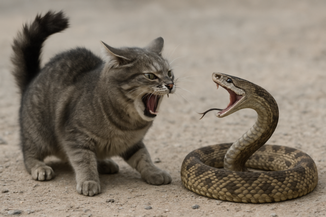 Изображение взято с сайта https://www.gismeteo.ru/news/animals/koshki-pozaimstvovali-maneru-shipet-u-zmej/