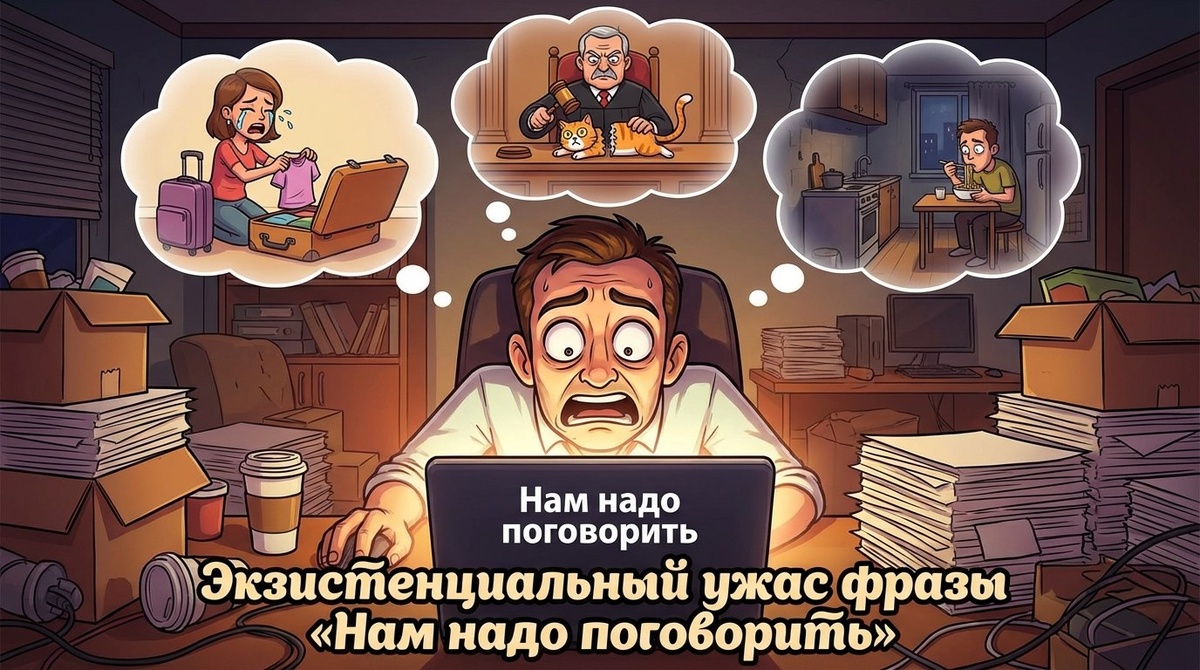 Как одно короткое сообщение в мессенджере заставляет нас за час переосмыслить всю свою жизнь, вспомнить все грехи и мысленно подготовиться к апокалипсису, хотя речь шла всего лишь о покупке корма для кота.