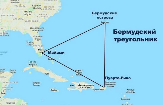 Карта Бермудского треугольника