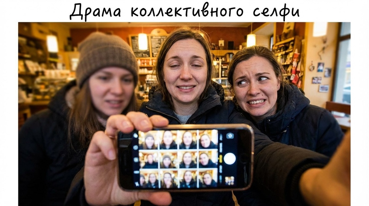 Как многочасовые согласования одного кадра вскрывают наши комплексы, а компромисс достигается только тогда, когда все соглашаются выложить снимок, где хуже всех получился кто-то другой.